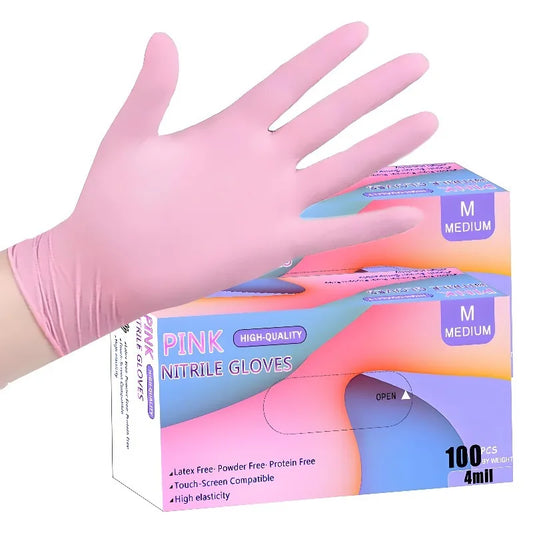 Waterproof Pink Nitrile 50/100pcs-Latex Free